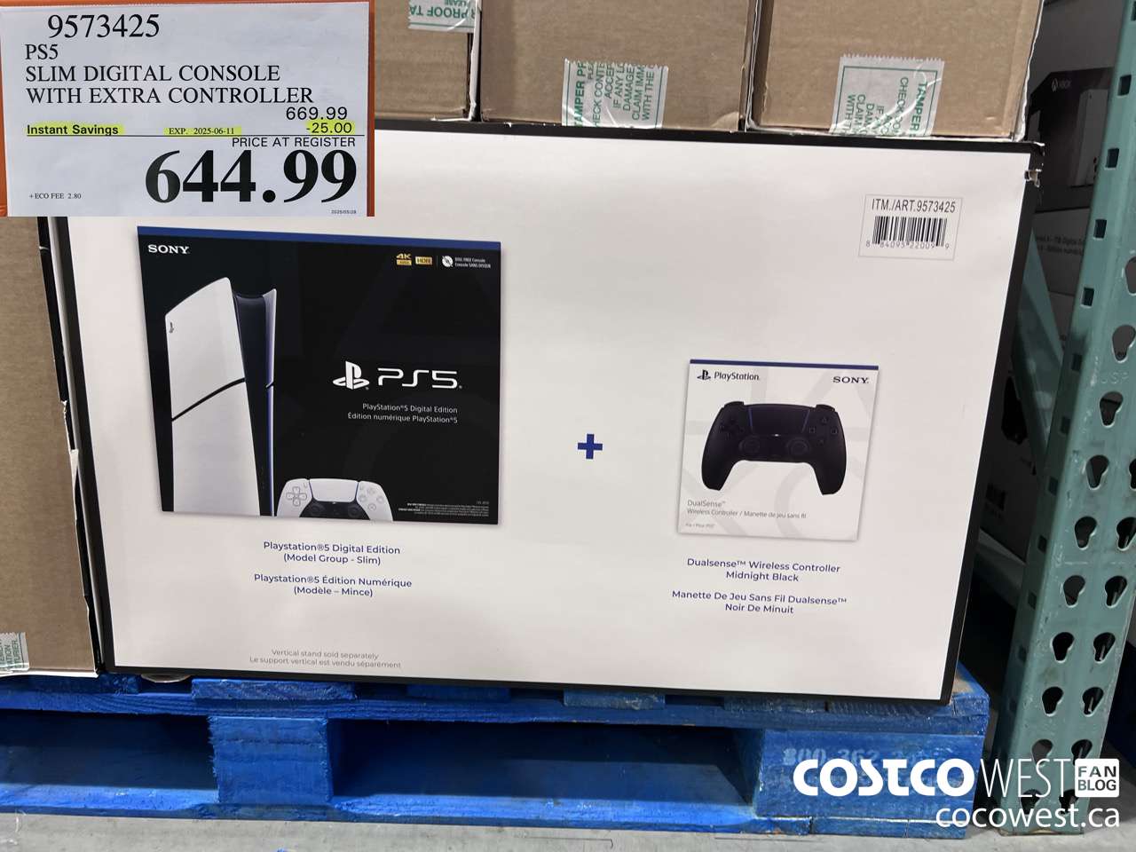 9573425 PS5 SLIM DIGITAL CONSOLE WITH EXTRA CONTROLLER ($25.00 INSTANT SAVINGS EXPIRES ON 2025-06-11) $644.99