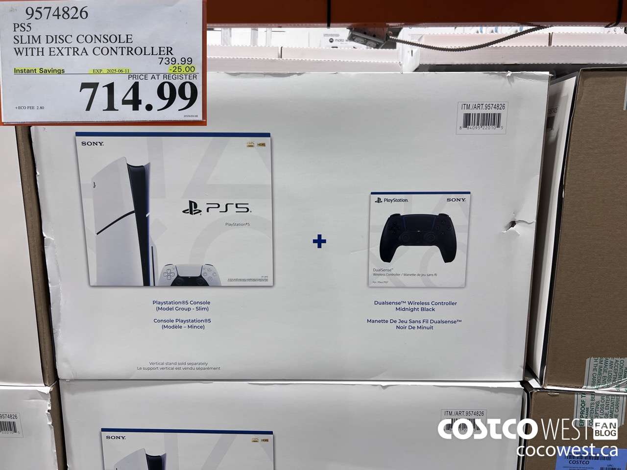 9574826 PS5 SLIM DISC CONSOLE WITH EXTRA CONTROLLER ($25.00 INSTANT SAVINGS EXPIRES ON 2025-06-11) $714.99