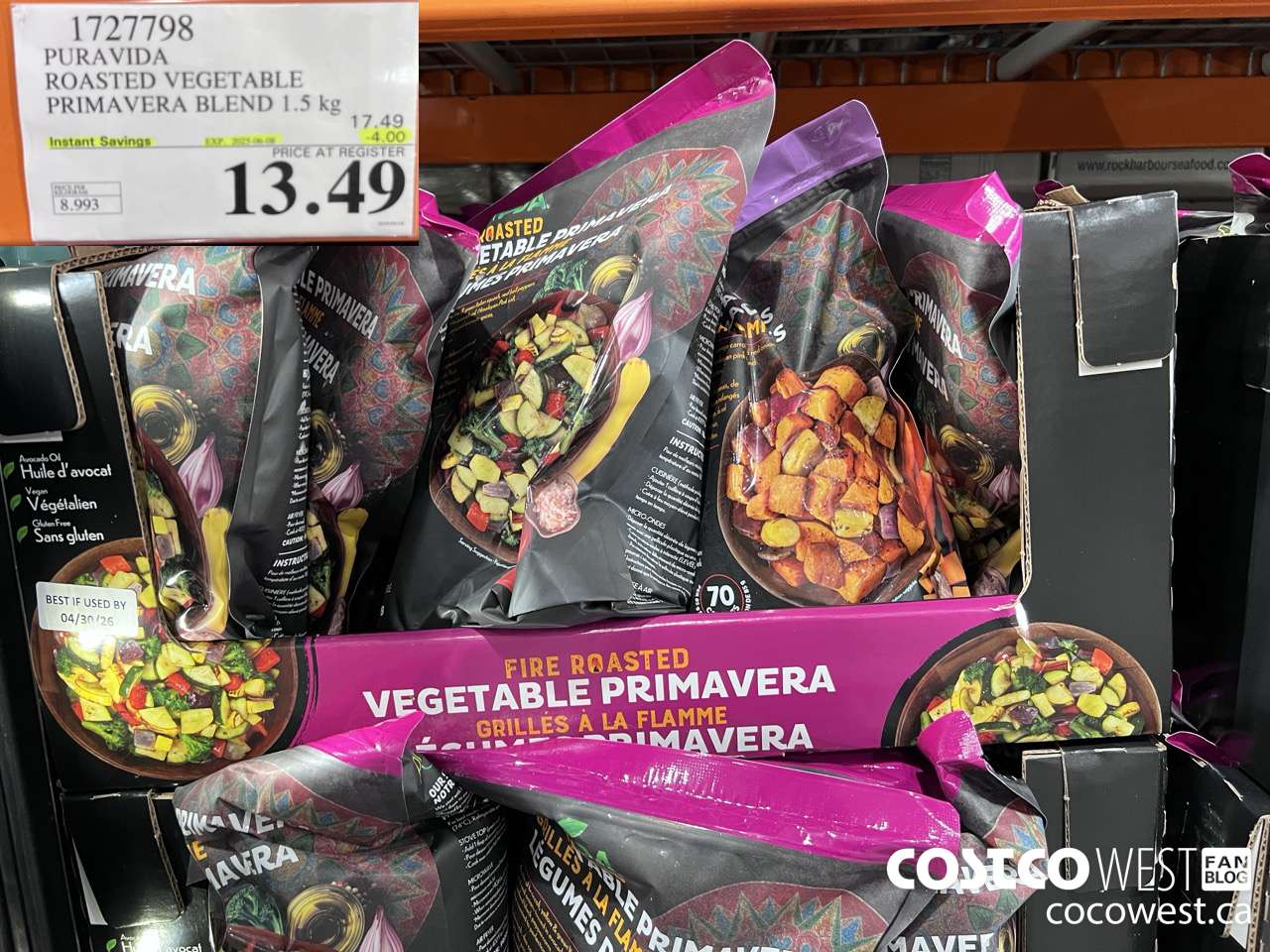 1727798 PURAVIDA ROASTED VEGETABLE PRIMAVERA BLEND 1.5KG ($4.00 INSTANT SAVINGS EXPIRES ON 2025-06-08) $13.49