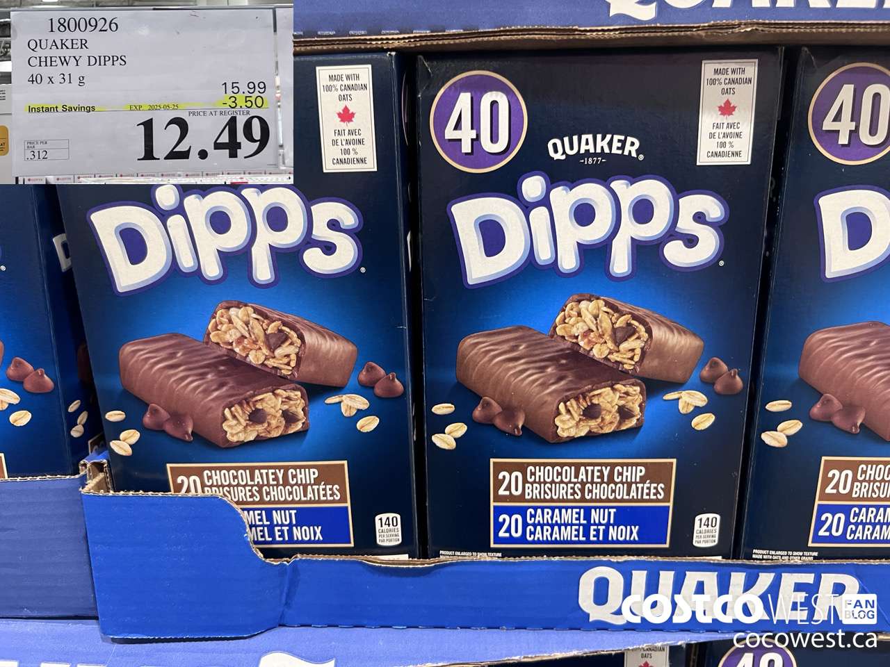 1800926 QUAKER CHEWY DIPPS 40 X 31 G ($3.50 INSTANT SAVINGS EXPIRES ON 2025-05-25) $12.49