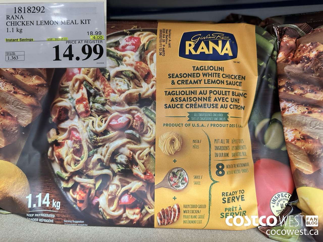 1818292 RANA CHICKEN LEMON MEAL KIT 1.1 KG ($4.00 INSTANT SAVINGS EXPIRES ON 2025-05-11) $14.99