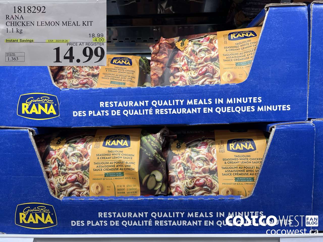 1818292 RANA CHICKEN LEMON MEAL KIT 1.1 KG ($4.00 INSTANT SAVINGS EXPIRES ON 2025-05-26) $14.99