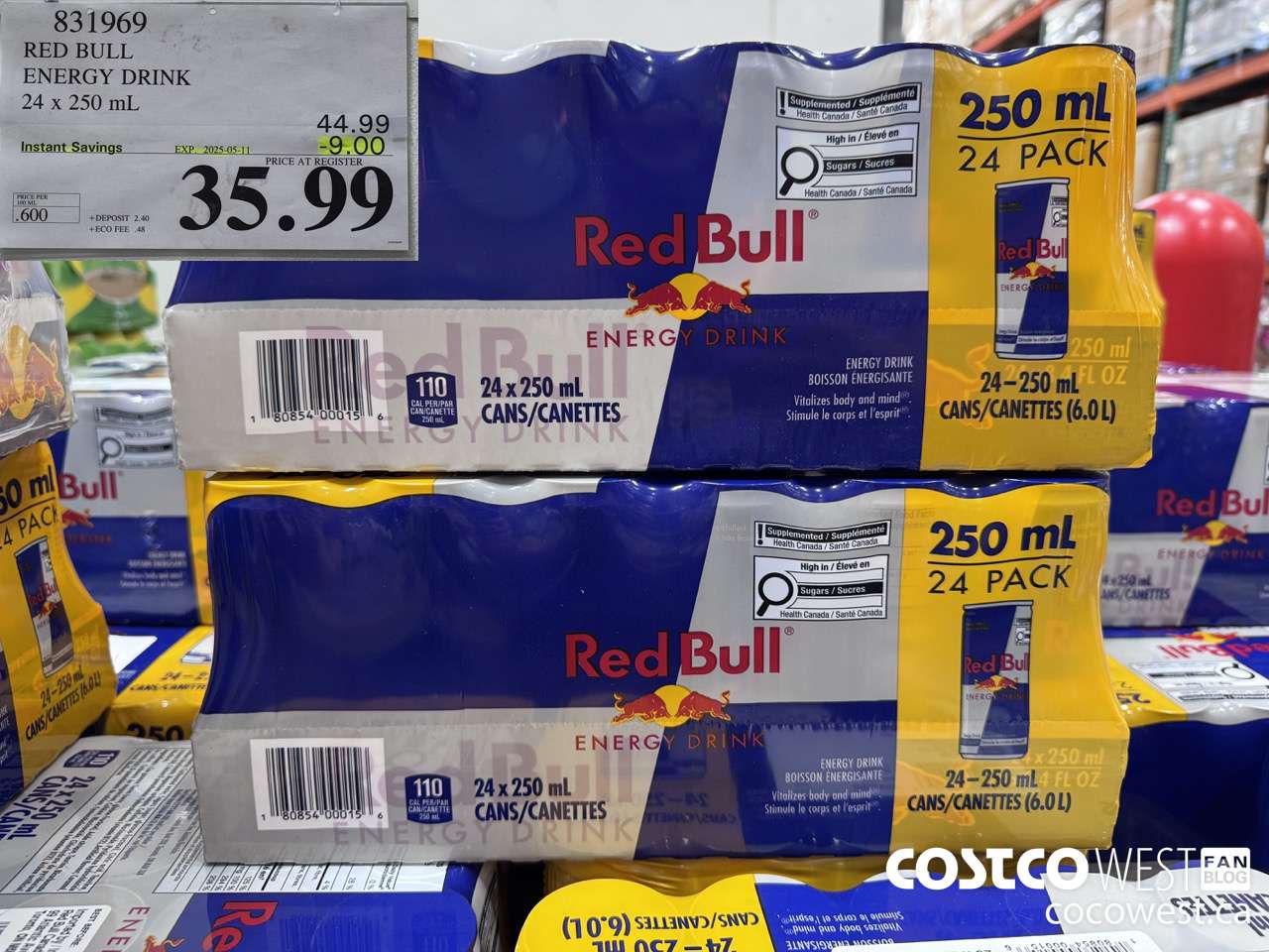 831969 RED BULL ENERGY DRINK 24 X 250ML ($9.00 INSTANT SAVINGS EXPIRES ON 2025-05-11) $35.99