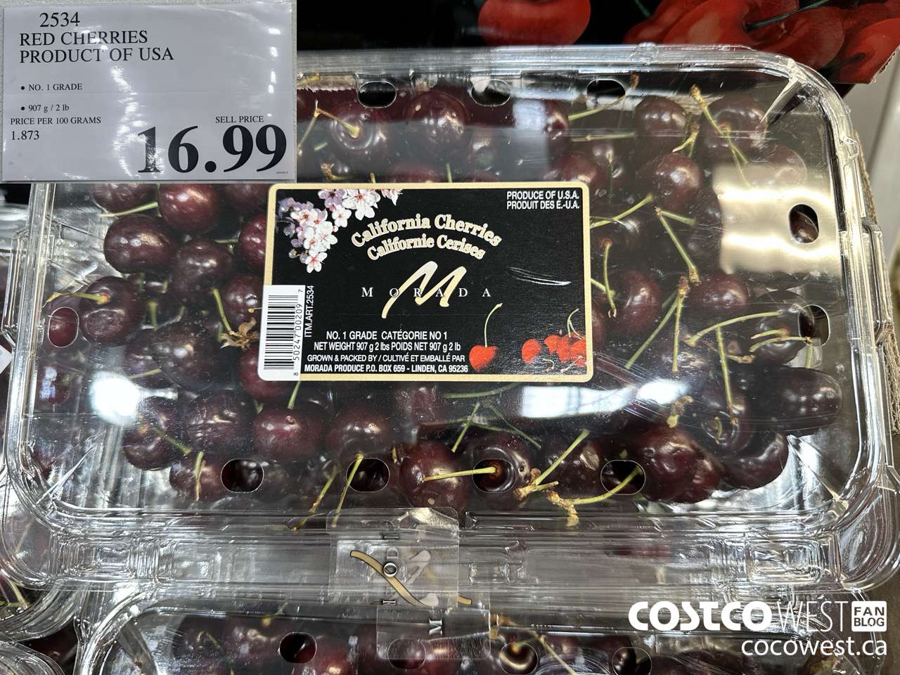 2534 RED CHERRIES PRODUCT OF USA $16.99