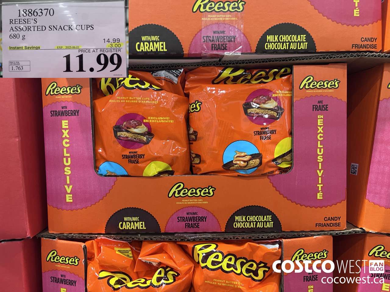 1886370 REESE'S ASSORTED SNACK CUPS 680G ($3.00 INSTANT SAVINGS EXPIRES ON 2025-06-01) $11.99
