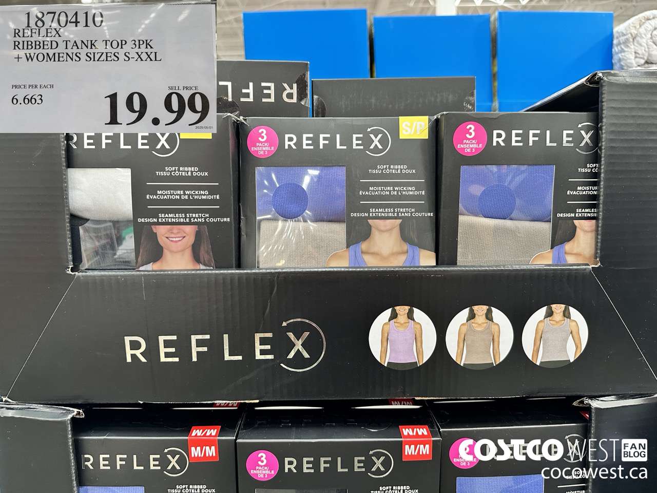 1870410 REFLEX RIBBED TANK TOP 3PK LADIES SIZES S-XXL $19.99