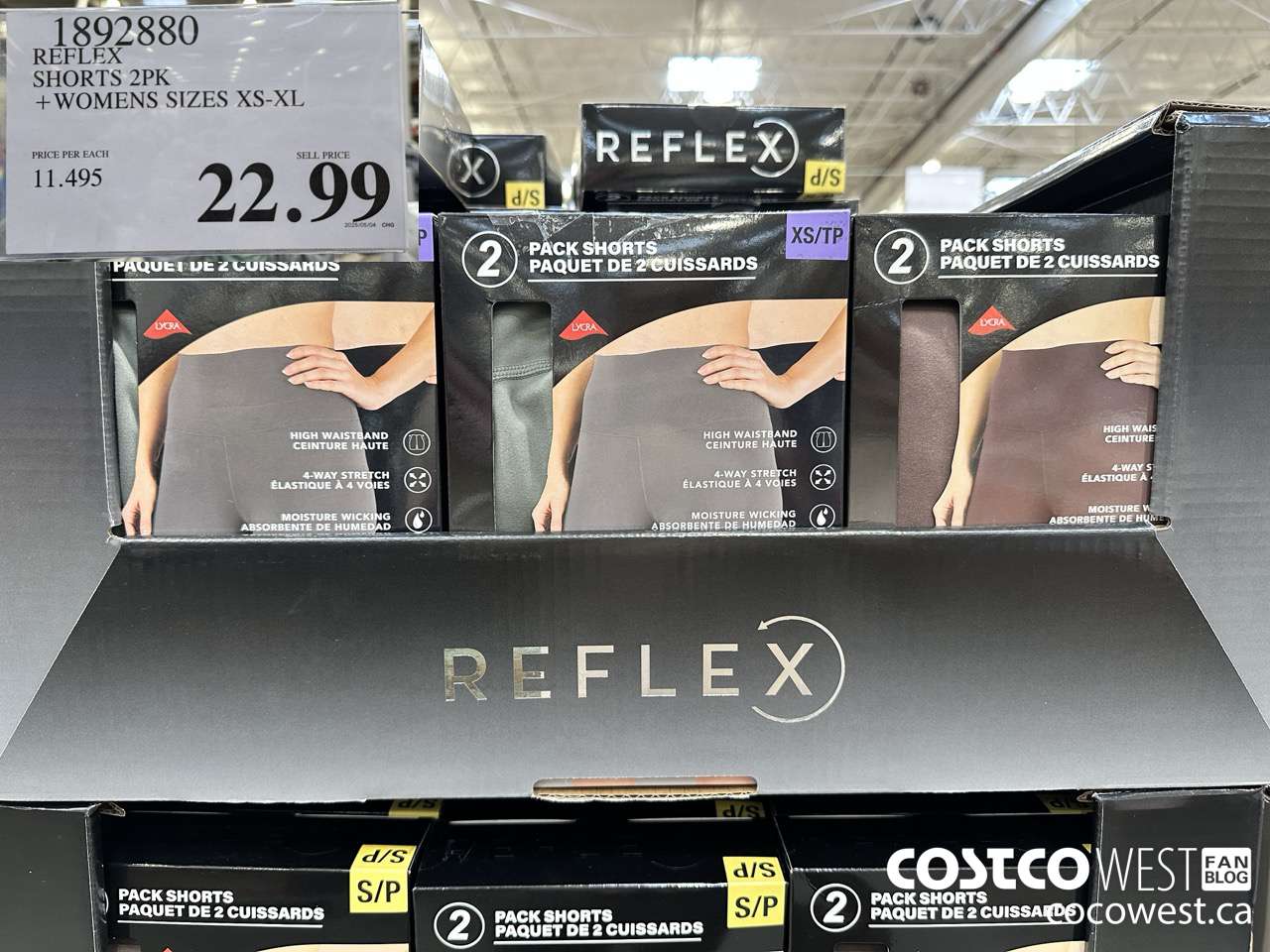 1892880 REFLEX SHORTS 2PK WOMENS SIZES XS-XL $22.99