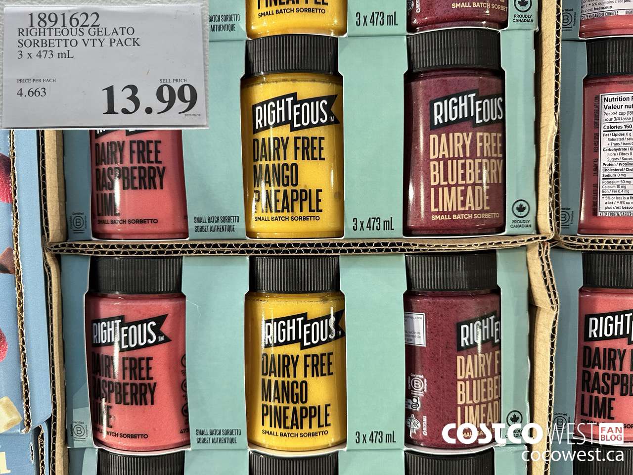 1891622 RIGHTEOUS GELATO SORBETTO VTY PACK 3 X 473ML $13.99