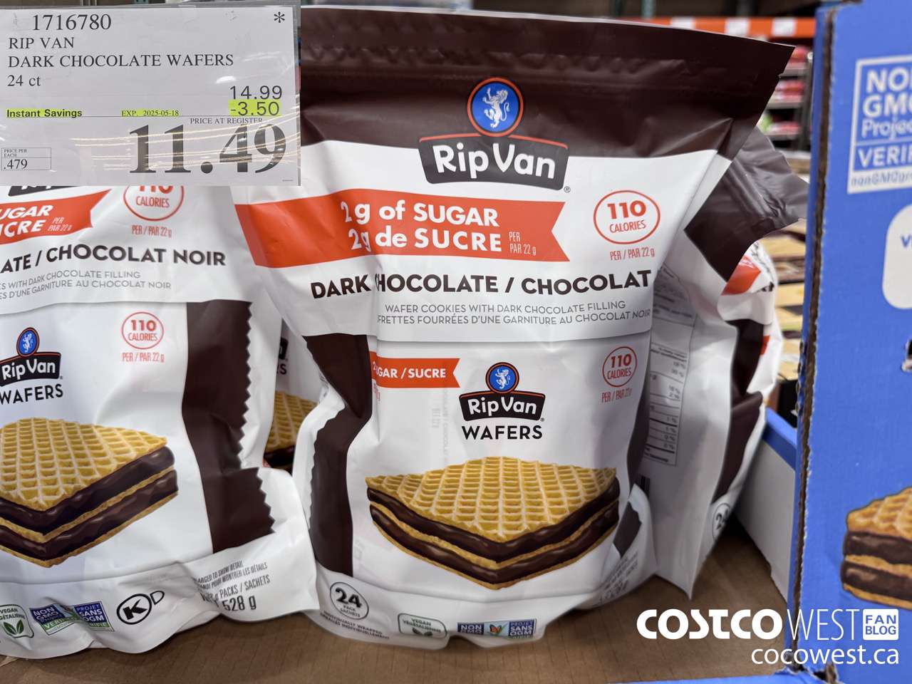 1716780 RIP VAN DARK CHOCOLATE WAFERS 24 CT ($3.50 INSTANT SAVINGS EXPIRES ON 2025-05-18) $11.49
