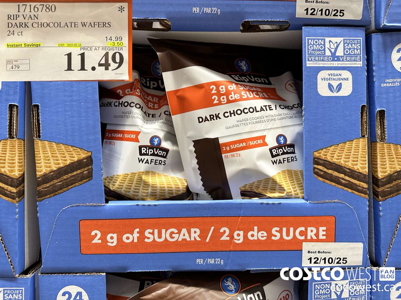1716780 RIP VAN DARK CHOCOLATE WAFERS 24 CT ($3.50 INSTANT SAVINGS EXPIRES ON 2025-05-18) $11.49