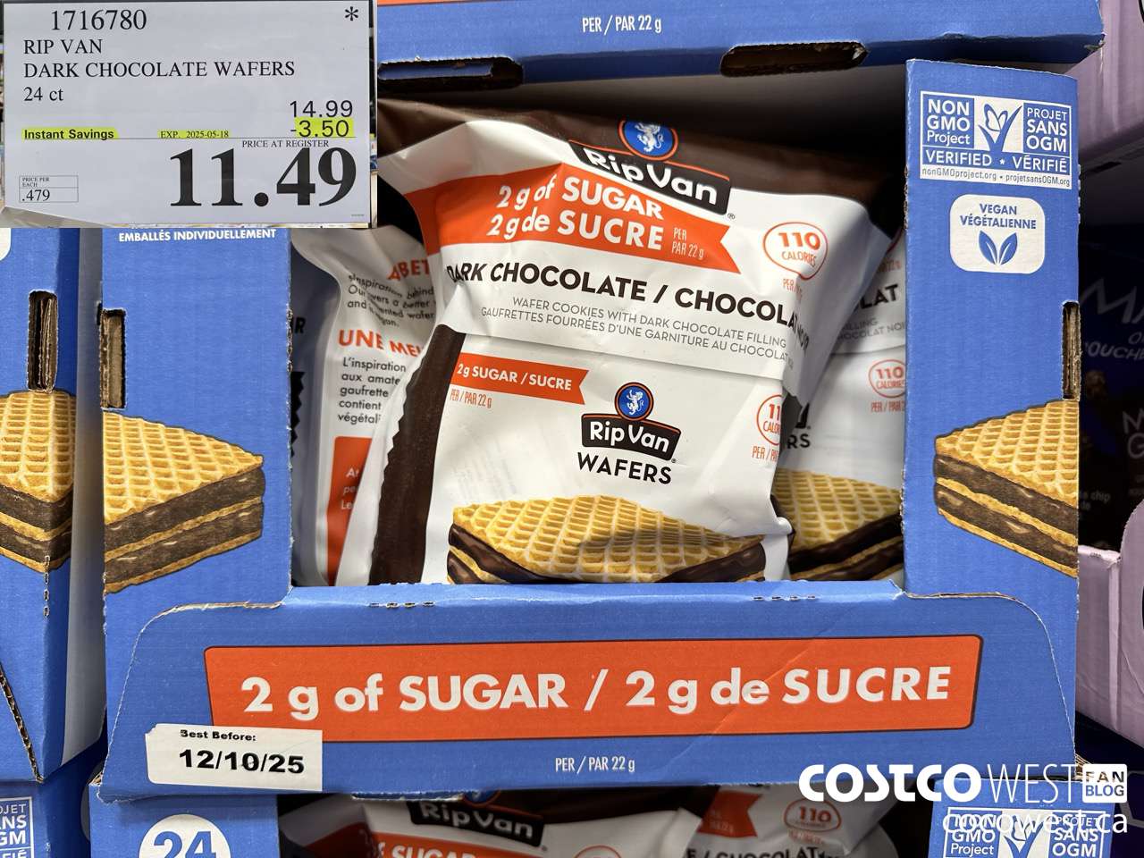 1716780 RIP VAN DARK CHOCOLATE WAFERS 24 CT ($3.50 INSTANT SAVINGS EXPIRES ON 2025-05-18) $11.49