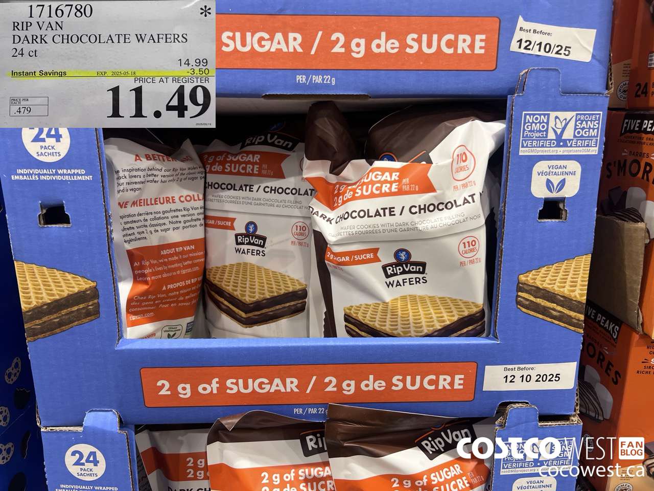 1716780 RIP VAN DARK CHOCOLATE WAFERS 24 CT ($3.50 INSTANT SAVINGS EXPIRES ON 2025-05-18) $11.49