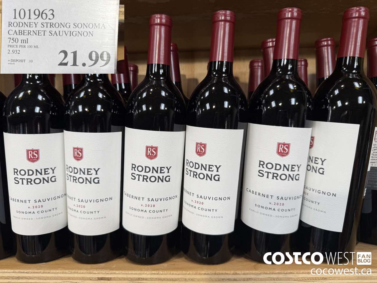 101963 RODNEY STRONG SONOMA CABERNET SAUVIGNON 750 ML $21.99