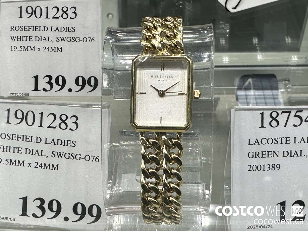 1901283 ROSEFIELD LADIES WHITE DIAL, SWGSG-O76 19.5MM X 24MM $139.99