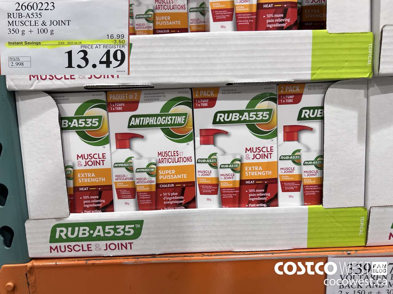 2660223 RUB-A535 MUSCLE & JOINT 350G + 100G ($3.50 INSTANT SAVINGS EXPIRES ON 2025-06-08) $13.49