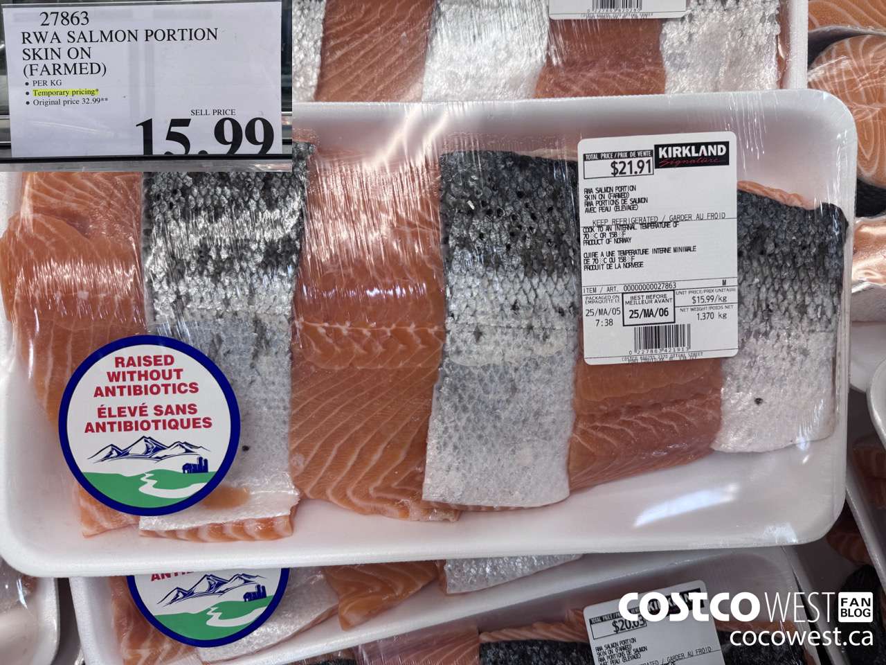 27863 RWA SALMON PORTION SKIN ON (FARMED) $15.99