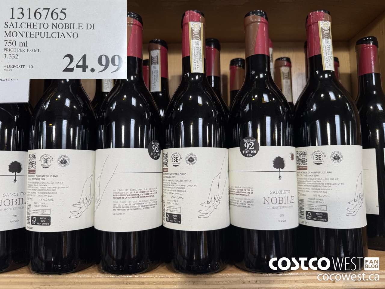 1316765 SALCHETO NOBILE DI MONTEPULCIANO 750 ML $24.99