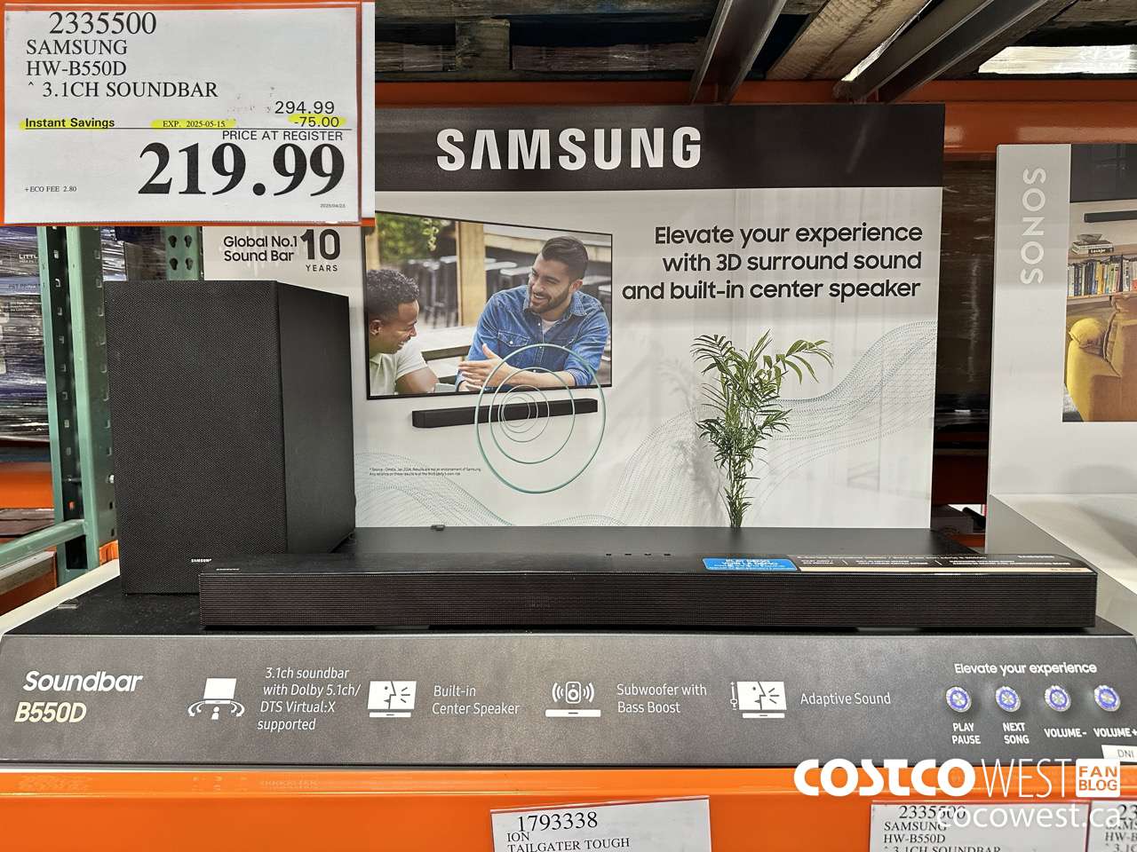 2335500 SAMSUNG HW-B550D SOUNDBAR 3.1CH ($75.00 INSTANT SAVINGS EXPIRES ON 2025-05-15) $219.99