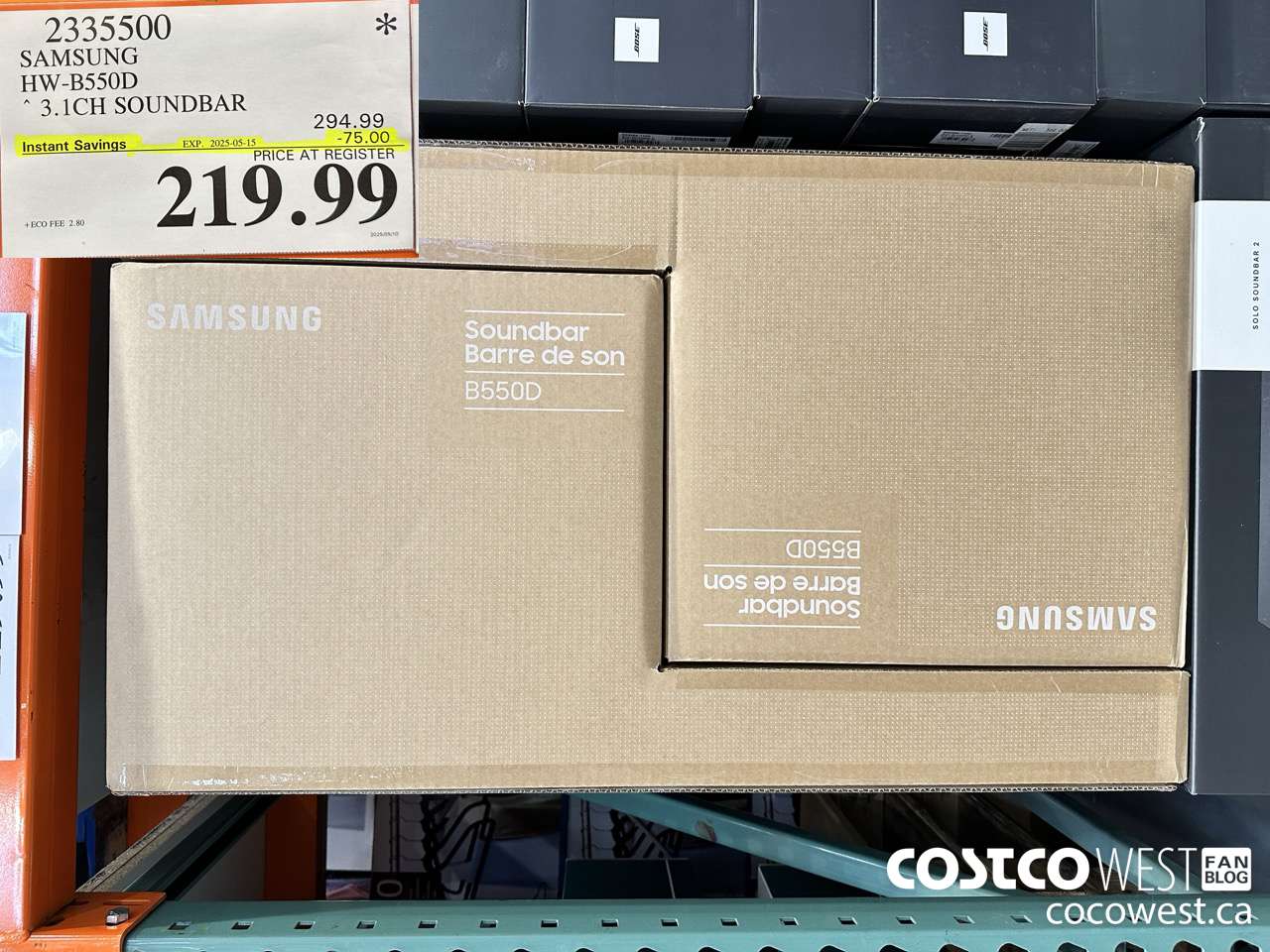 2335500 SAMSUNG HW-B550D SOUNDBAR 3.1CH ($75.00 INSTANT SAVINGS EXPIRES ON 2025-05-15) $219.99