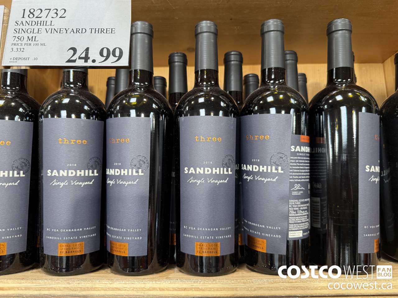 182732 SANDHILL SINGLE VINEYARD THREE 750ML $24.99