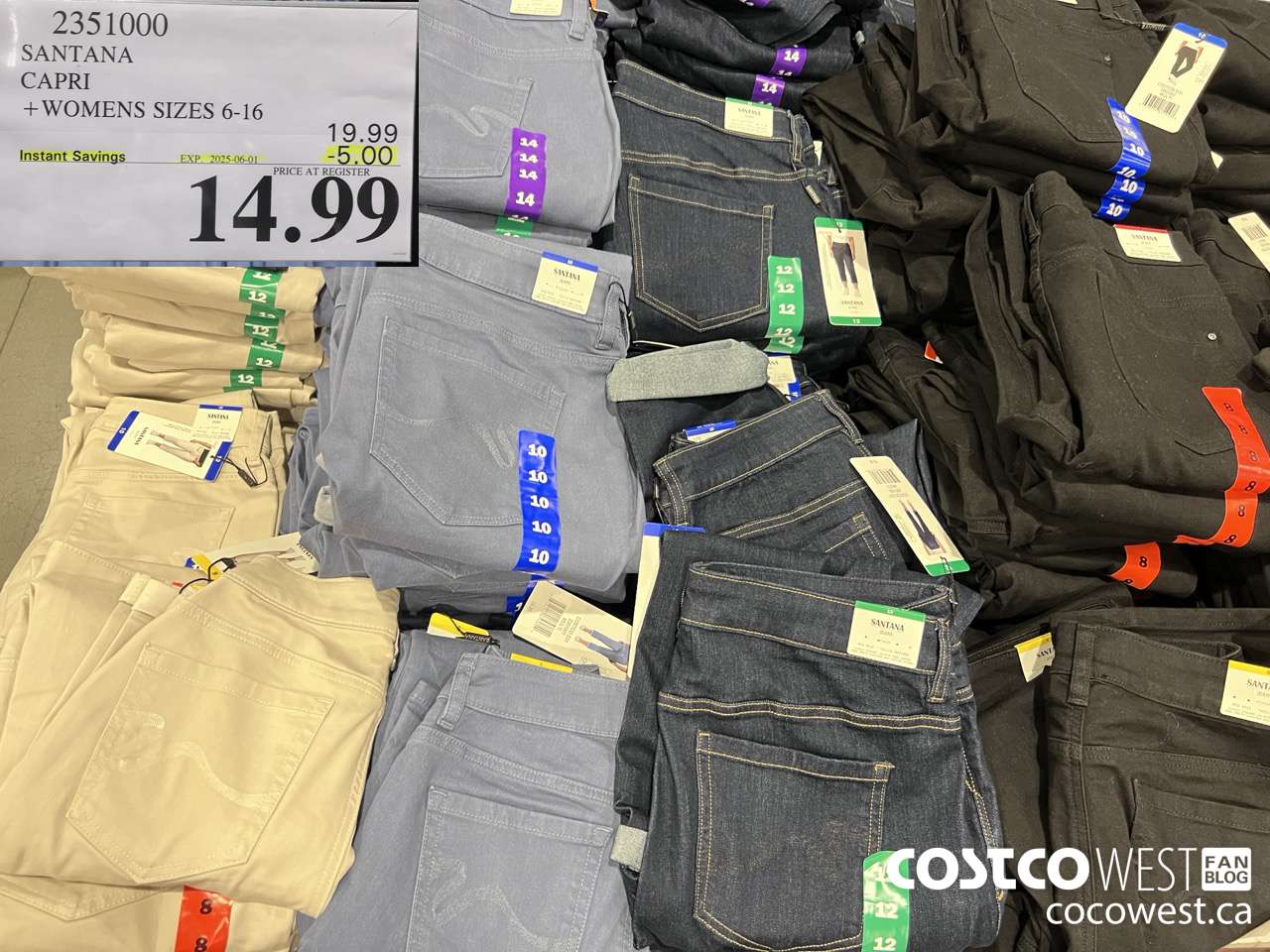 2351000 SANTANA CAPRI LADIES SIZES 6-16 ($5.00 INSTANT SAVINGS EXPIRES ON 2025-06-01) $14.99