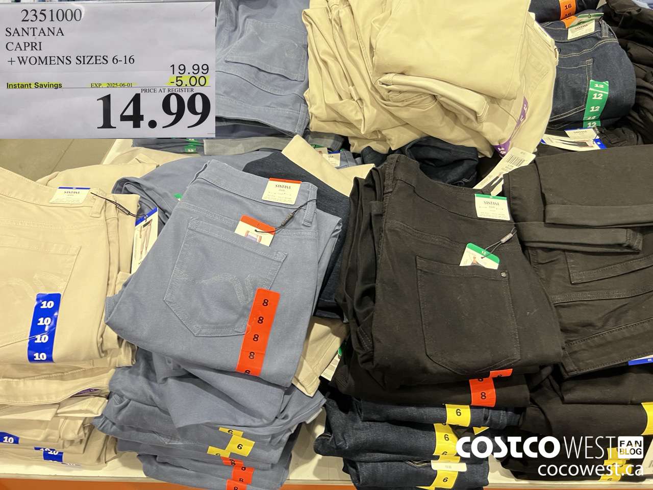 2351000 SANTANA CAPRI LADIES SIZES 6-16 ($5.00 INSTANT SAVINGS EXPIRES ON 2025-06-01) $14.99