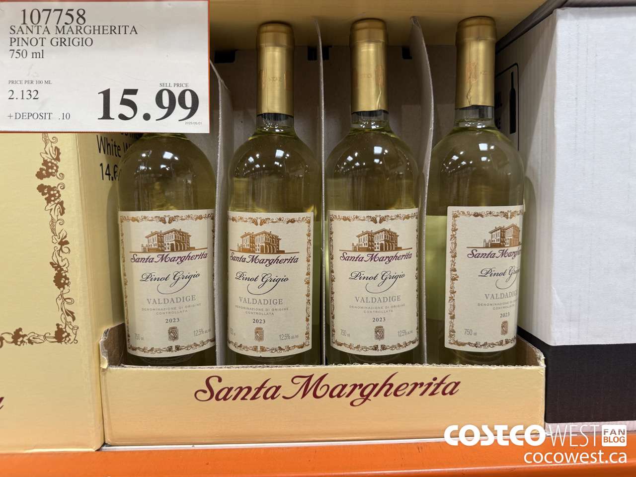 107758 SANTA MARGHERITA PINOT GRIGIO 750 ML $15.99