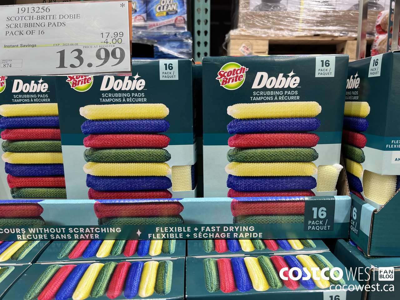 1913256 SCOTCH-BRITE DOBIE SCRUBBING PADS PACK OF 16 ($4.00 INSTANT SAVINGS EXPIRES ON 2025-06-08) $13.99
