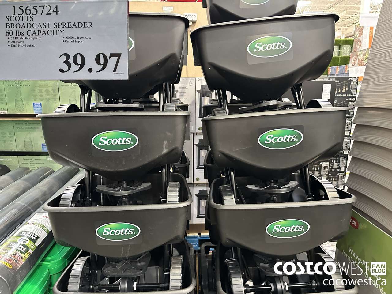 1565724 SCOTTS BROADCAST SPREADER 60LBS CAPACITY $39.97