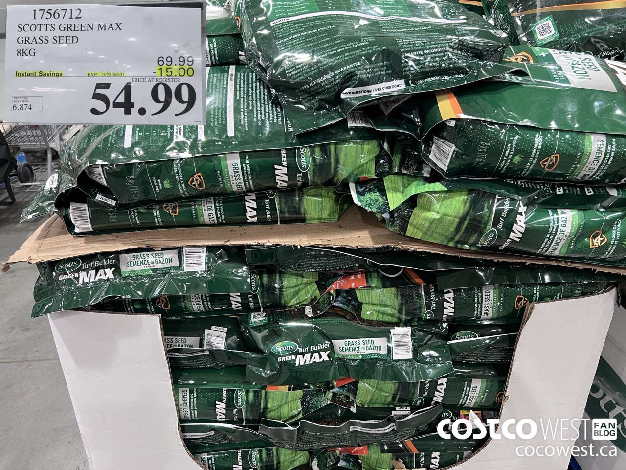 1756712 SCOTTS GREEN MAX GRASS SEED 8KG ($15.00 INSTANT SAVINGS EXPIRES ON 2025-06-01) $54.99