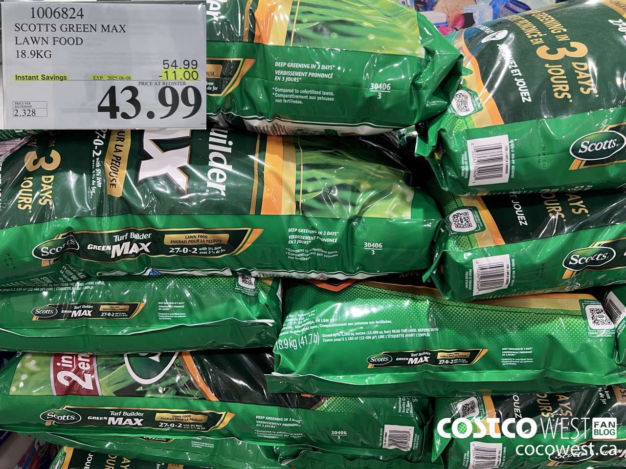 1006824 SCOTTS GREEN MAX LAWN FOOD 18.9KG ($11.00 INSTANT SAVINGS EXPIRES ON 2025-06-08) $43.99