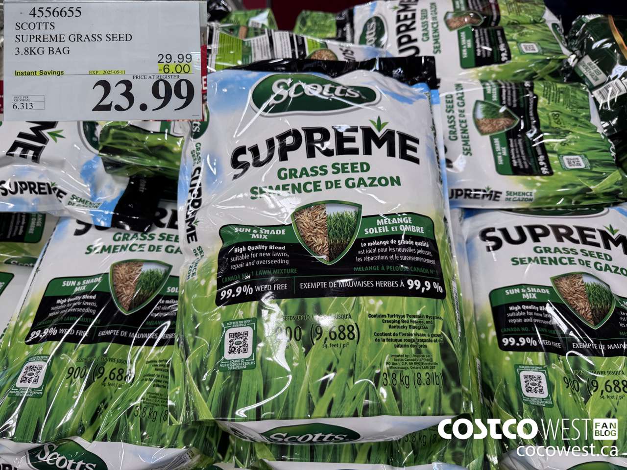 4556655 SCOTTS SUPREME GRASS SEED 3.8KG BAG ($6.00 INSTANT SAVINGS EXPIRES ON 2025-05-11) $23.99