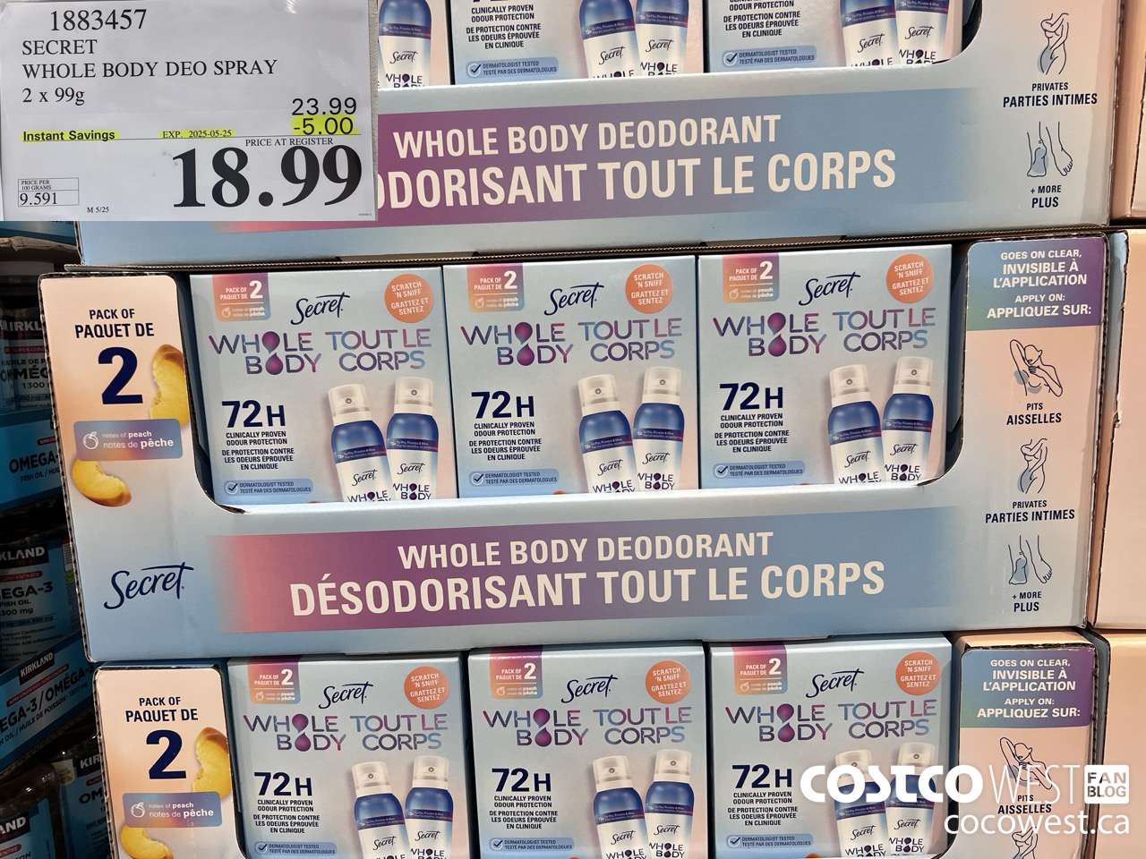 1883457 SECRET SHOLE BODY DEO SPRAY 2 X 99G ($5.00 INSTANT SAVINGS EXPIRES ON 2025-05-25) $18.99