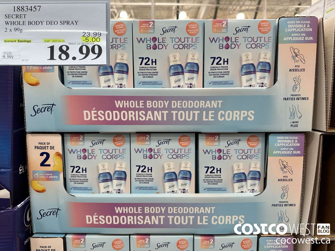 1883457 SECRET SHOLE BODY DEO SPRAY 2 X 99G ($5.00 INSTANT SAVINGS EXPIRES ON 2025-05-25) $18.99