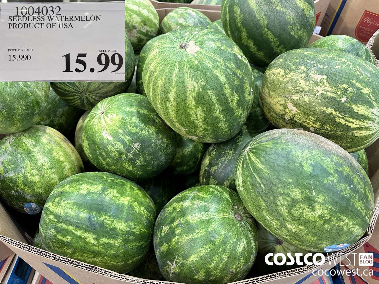 1004032 SEEDLESS WATERMELON PRODUCT OF USA $15.99