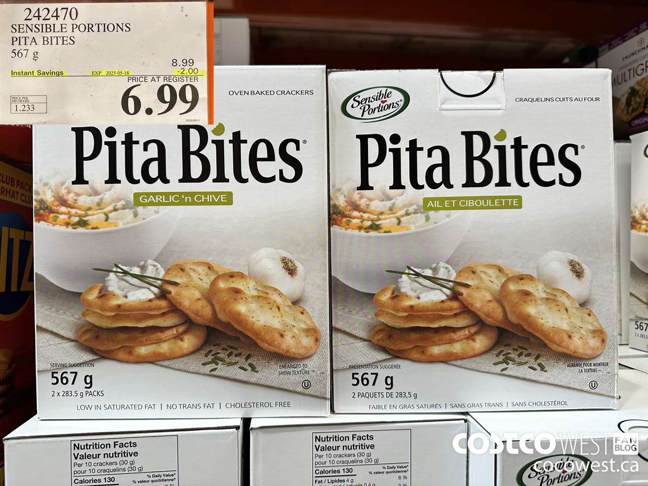 242470 SENSIBLE PORTIONS PITA BITES 567 G ($2.00 INSTANT SAVINGS EXPIRES ON 2025-05-18) $6.99