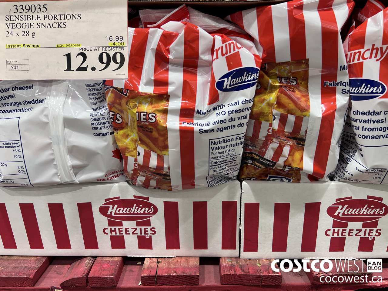 339035 SENSIBLE PORTIONS VEGGIE SNACKS 24 x 28 g ($4.00 INSTANT SAVINGS EXPIRES ON 2025-06-01) $12.99