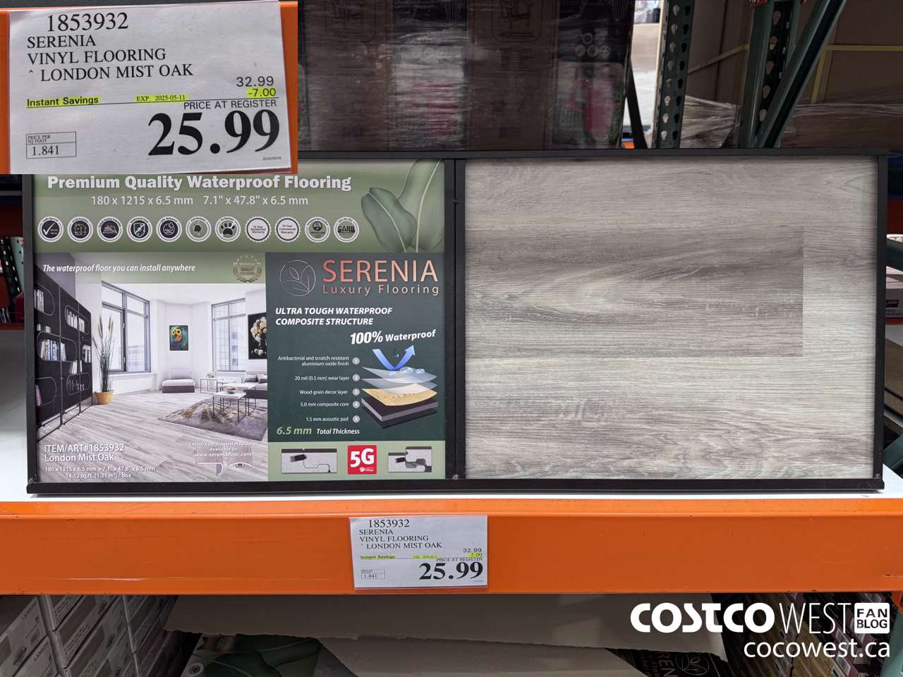 1853932 SERENIA VINYL FLOORING LONDON MIST OAK ($7.00 INSTANT SAVINGS EXPIRES ON 2025-05-11) $25.99