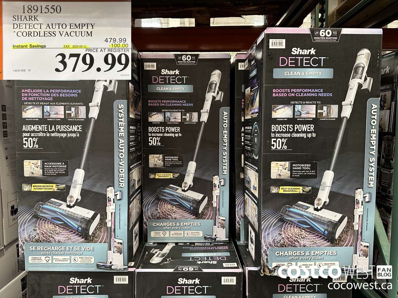 1891550 SHARK DETECT PRO AUTO EMPTY STICK VACUUM ($100.00 INSTANT SAVINGS EXPIRES ON 2025-05-11) $379.99