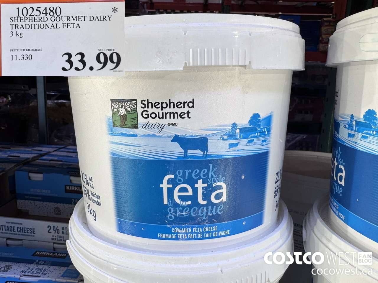 1025480 SHEPHERD GOURMET DAIRY TRADITIONAL FETA 3KG $33.99