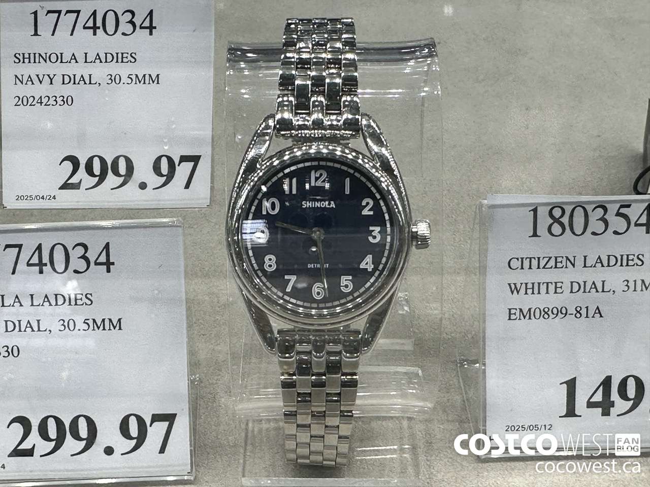 1774034 SHINOLA LADIES NAVY DIAL 30.5 MM 20242330 $299.97