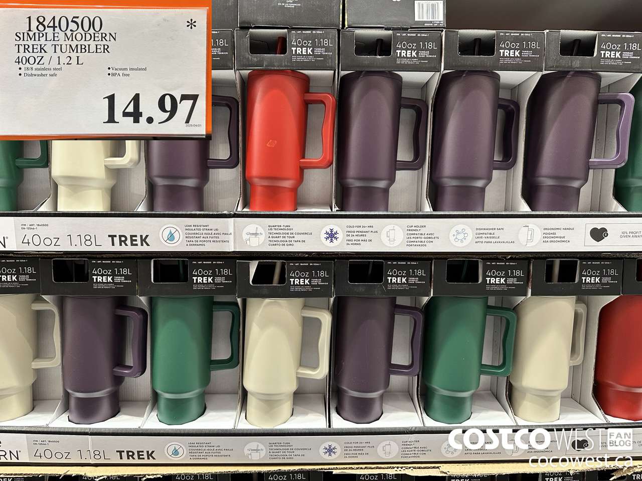1840500 SIMPLE MODERN TREK TUMBLER 40OZ/1.2L $14.97