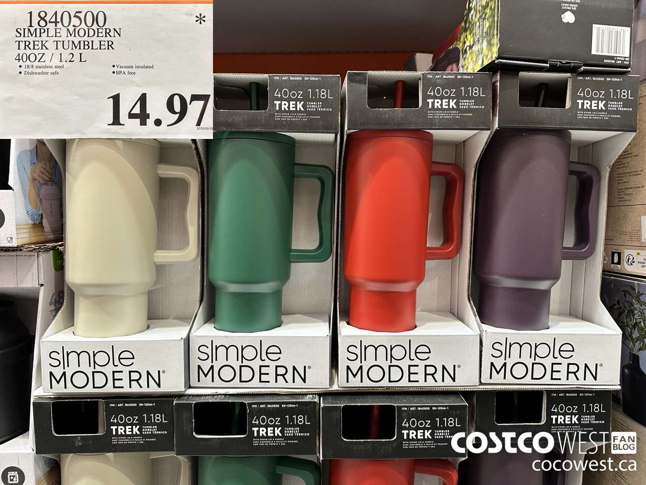 1840500 SIMPLE MODERN TREK TUMBLER 40OZ/1.2L $14.97