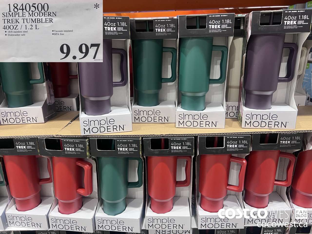 1840500 SIMPLE MODERN TREK TUMBLER 40OZ/1.2L $9.97