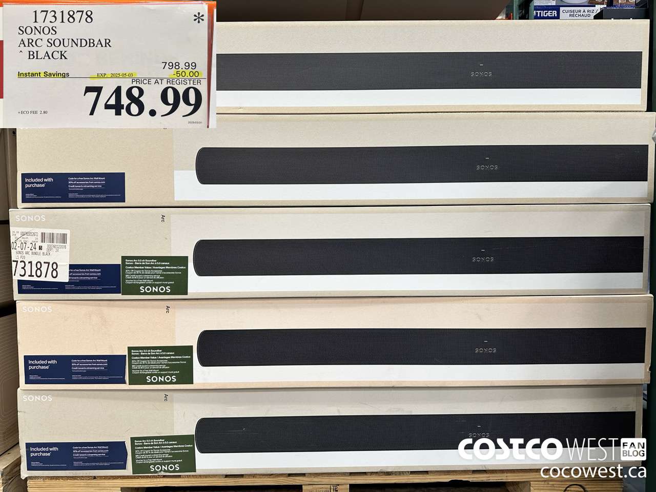 1731878 SONOS ARC SOUNDBAR W/DOLBY ATMOS ($50.00 INSTANT SAVINGS EXPIRES ON 2025-05-03) $748.99