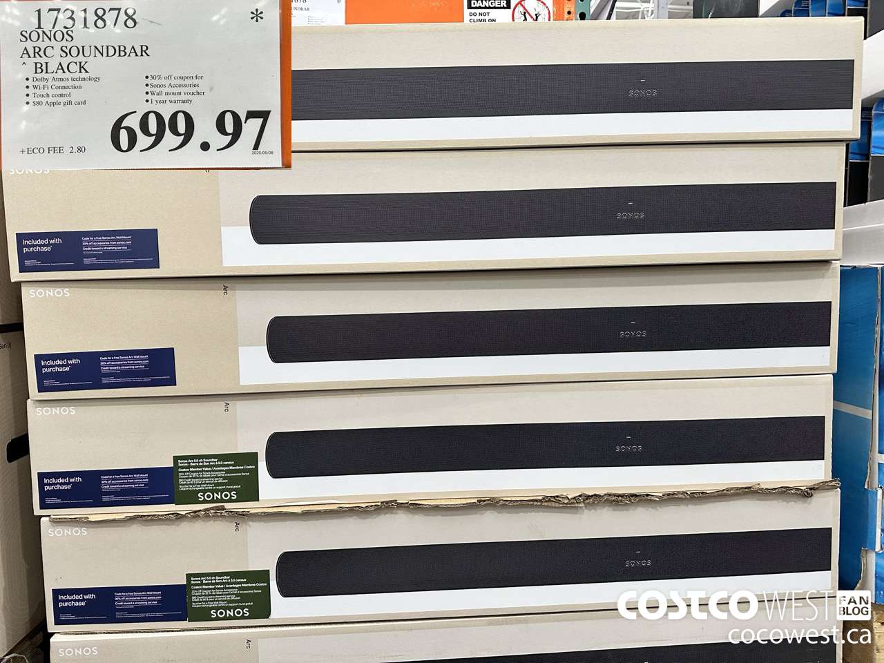 1731878 SONOS ARC SOUNDBAR W/DOLBY ATMOS $699.97