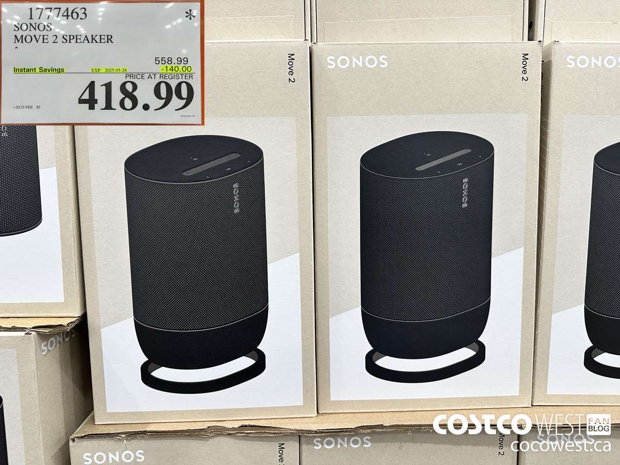 1777463 SONOS MOVE 2 SPEAKER ($140.00 INSTANT SAVINGS EXPIRES ON 2025-05-28) $418.99