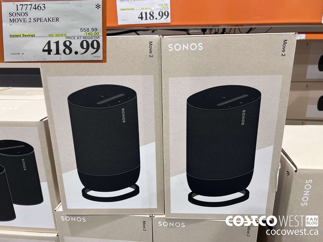 1777463 SONOS MOVE 2 SPEAKER ($140.00 INSTANT SAVINGS EXPIRES ON 2025-05-28) $418.99