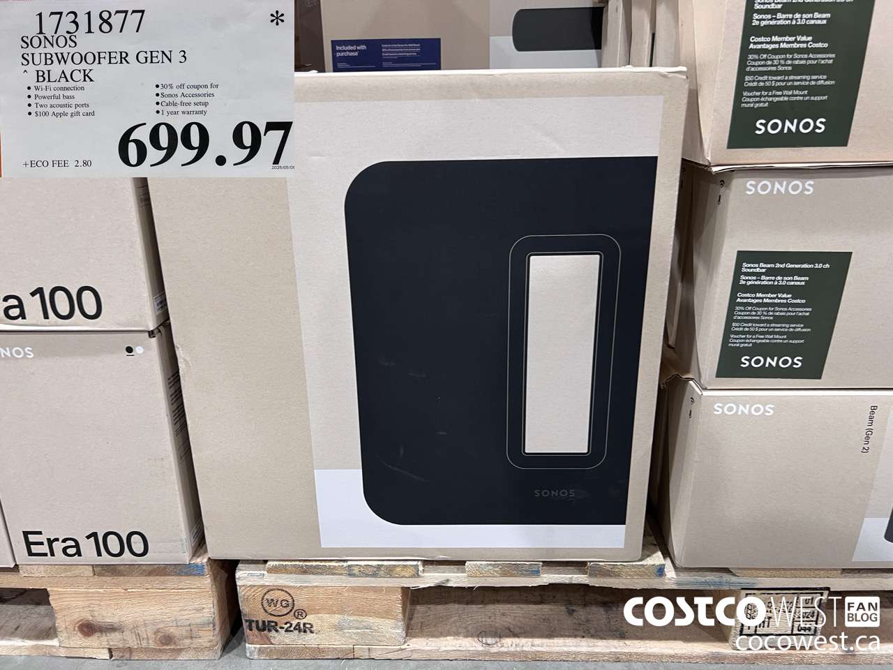 1731877 SONOS SUB (GEN 3) WIRELESS SUBWOOFER $699.97