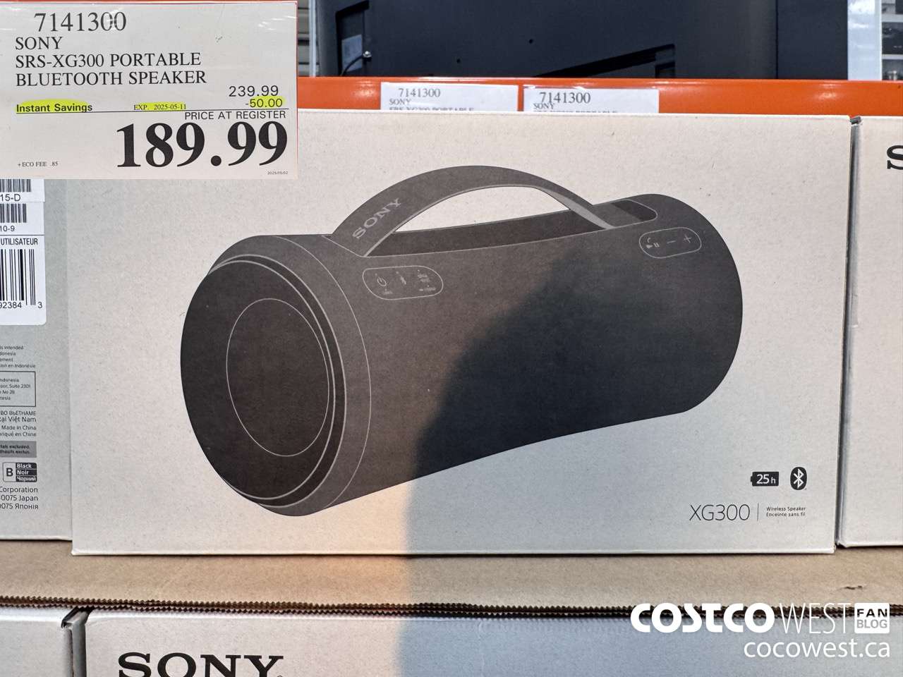 7141300 SONY SRS-XG300 PORTABLE BLUETOOTH SPEAKER ($50.00 INSTANT SAVINGS EXPIRES ON 2025-05-11) $189.99